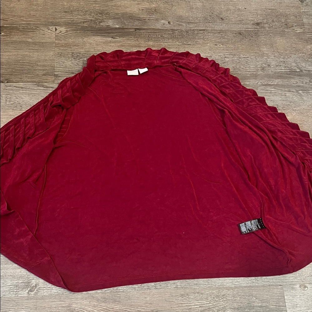Chico's Elegant Burgundy Women's Stretch Open Front cardigan size 4 - Picture 5 of 6